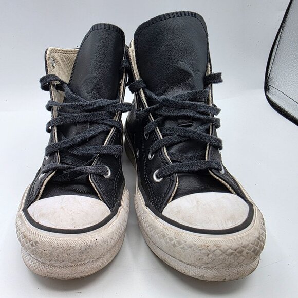 Converse Chuck Taylor Eva Lift Kids Size 1 Black White Platform Shoes A01015C - Picture 2 of 13